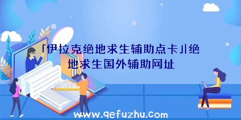 「伊拉克绝地求生辅助点卡」|绝地求生国外辅助网址